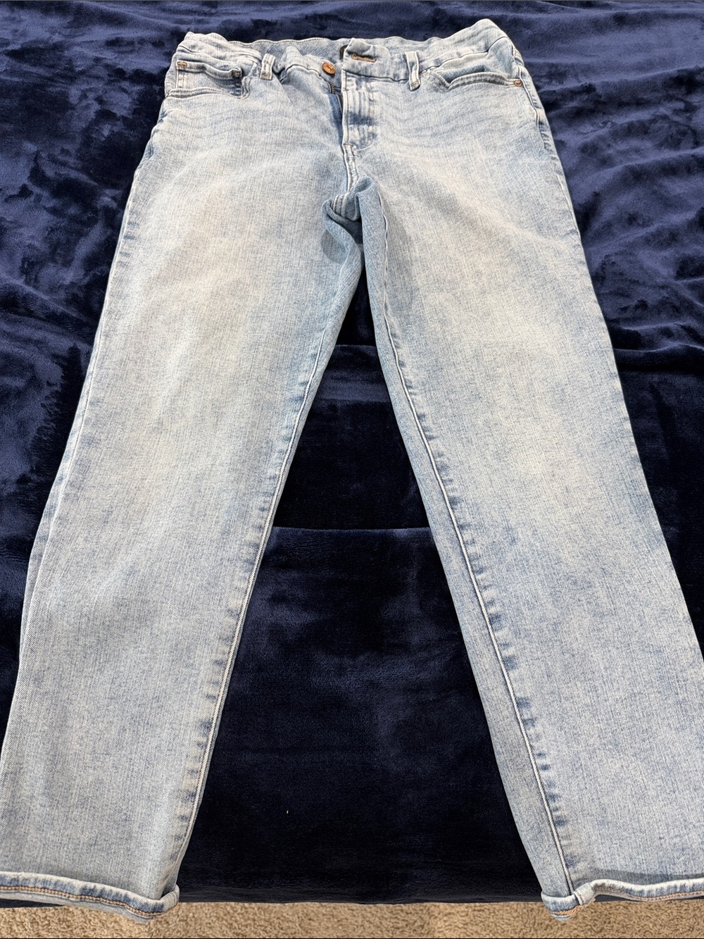 Express Light Blue Women's Straight Leg Jeans